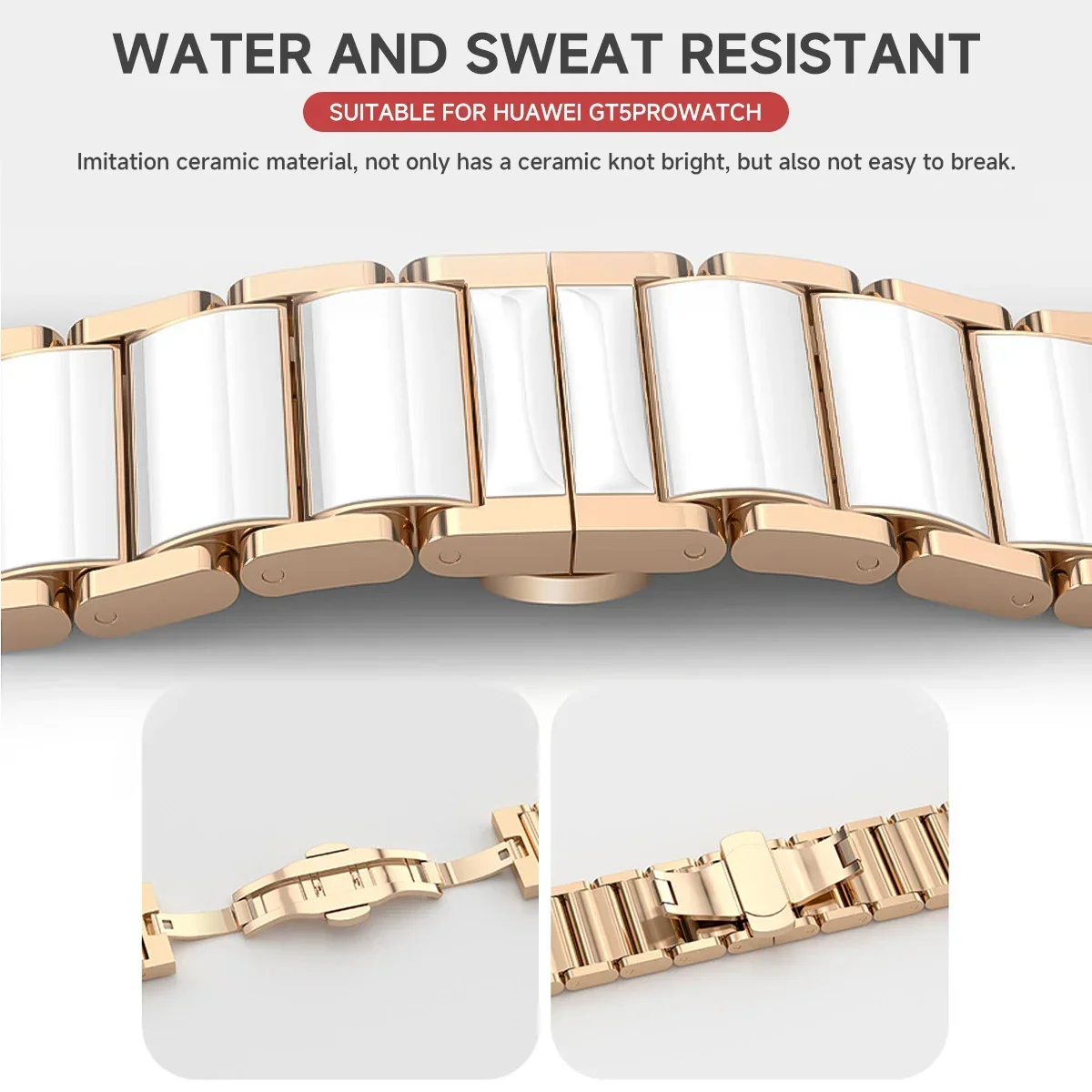 Ceramic Watch Strap for Huawei - Ceramic Link Bracelet recension och pris