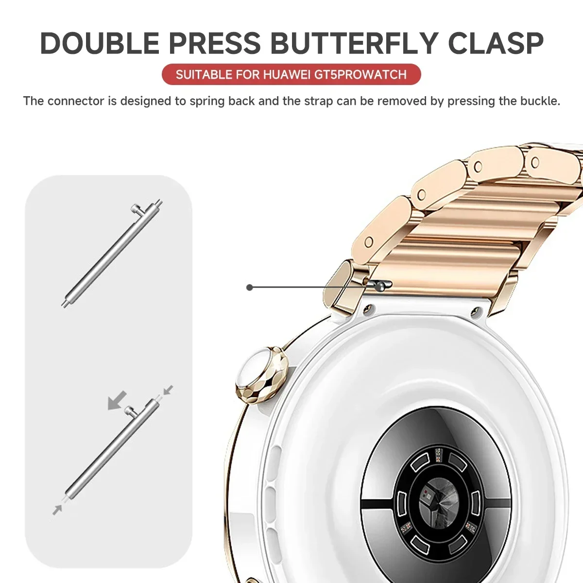 Ceramic Watch Strap for Huawei - Ceramic Link Bracelet recension och pris