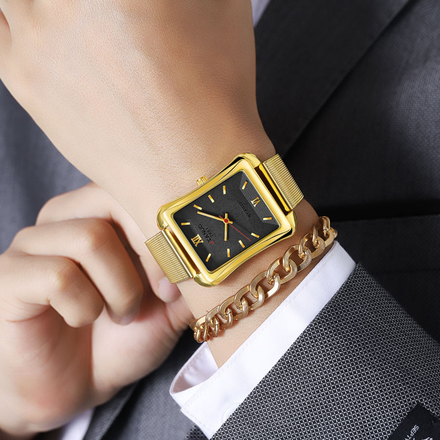 2024 New Trendy Men's Square W - Stainless Mesh Band recension och pris